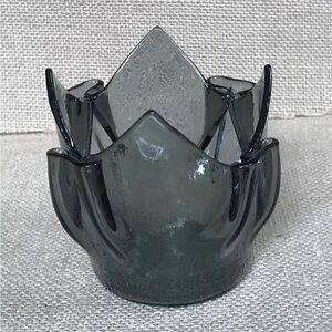 Charcoal Gray Handkerchief Glass Votive Candle Holder Goth Core Dark Romance